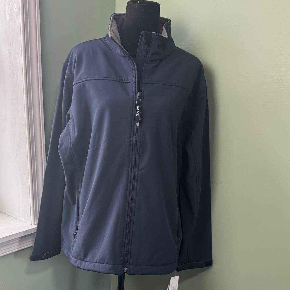 NWT Game Sportswear soft shell navy jacket 2XL